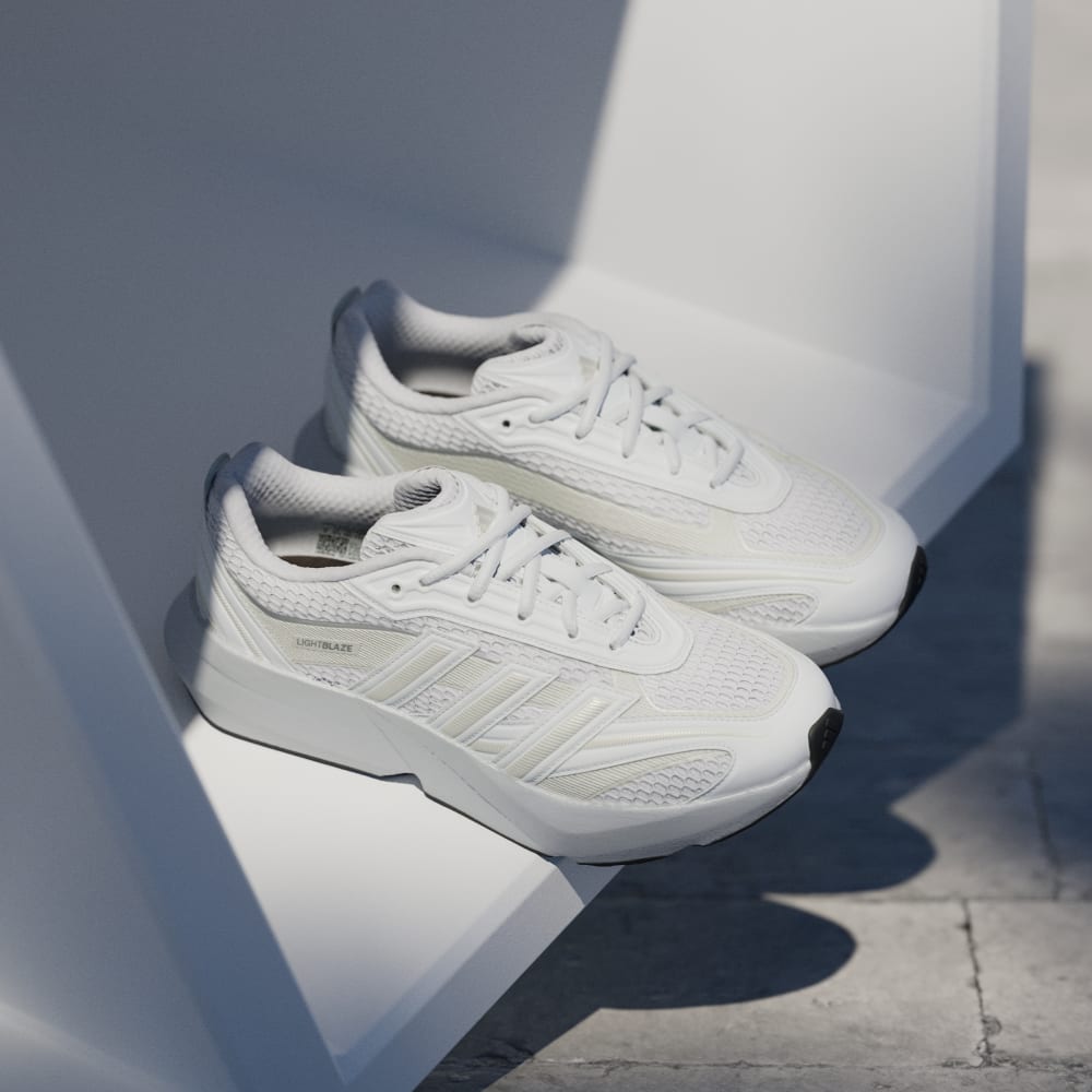 Кроссовки Adidas Lightblaze Glow Shoes, цвет Cloud White/Cloud White/Zero Metalic — фото 3