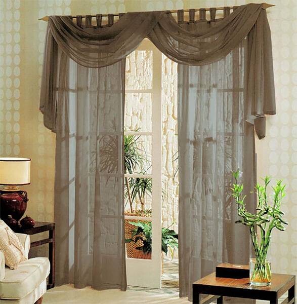 

Штора Gardinenboxn Set Voile Querbehang Uni, 140x245x1 см цвет nougat