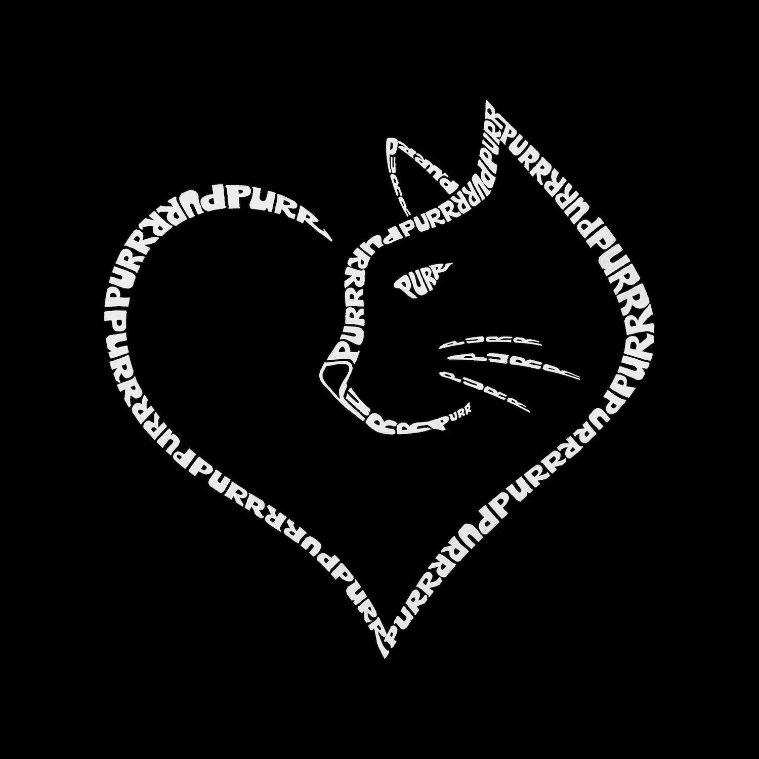 

Cat Heart — мужской свитшот с круглым вырезом с рисунком Word Art LA Pop Art