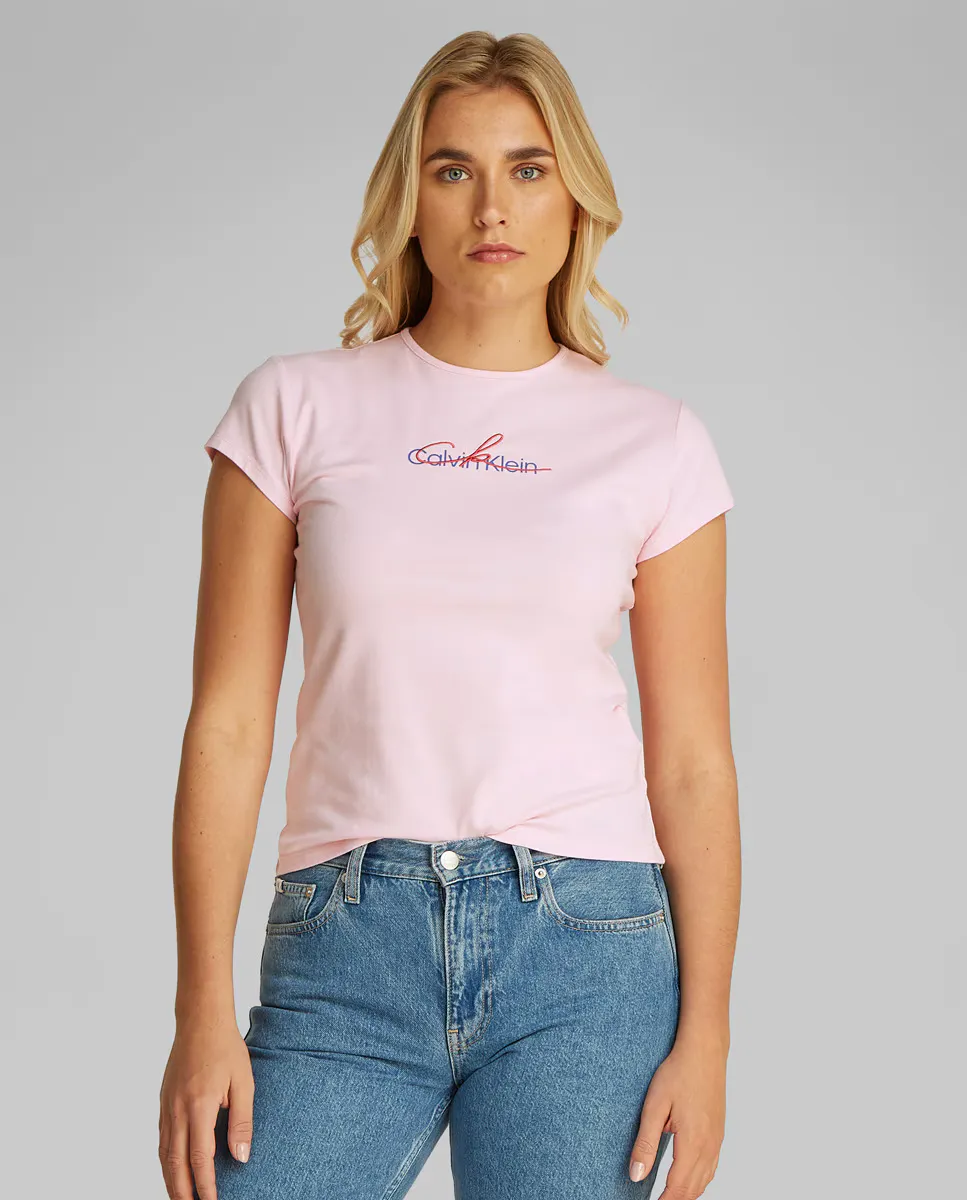 

Женская футболка с логотипом Calvin Klein, цвет Rosa claro