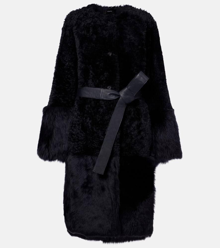 

Тина приталенное пальто из овчины Joseph, Dark Smoke