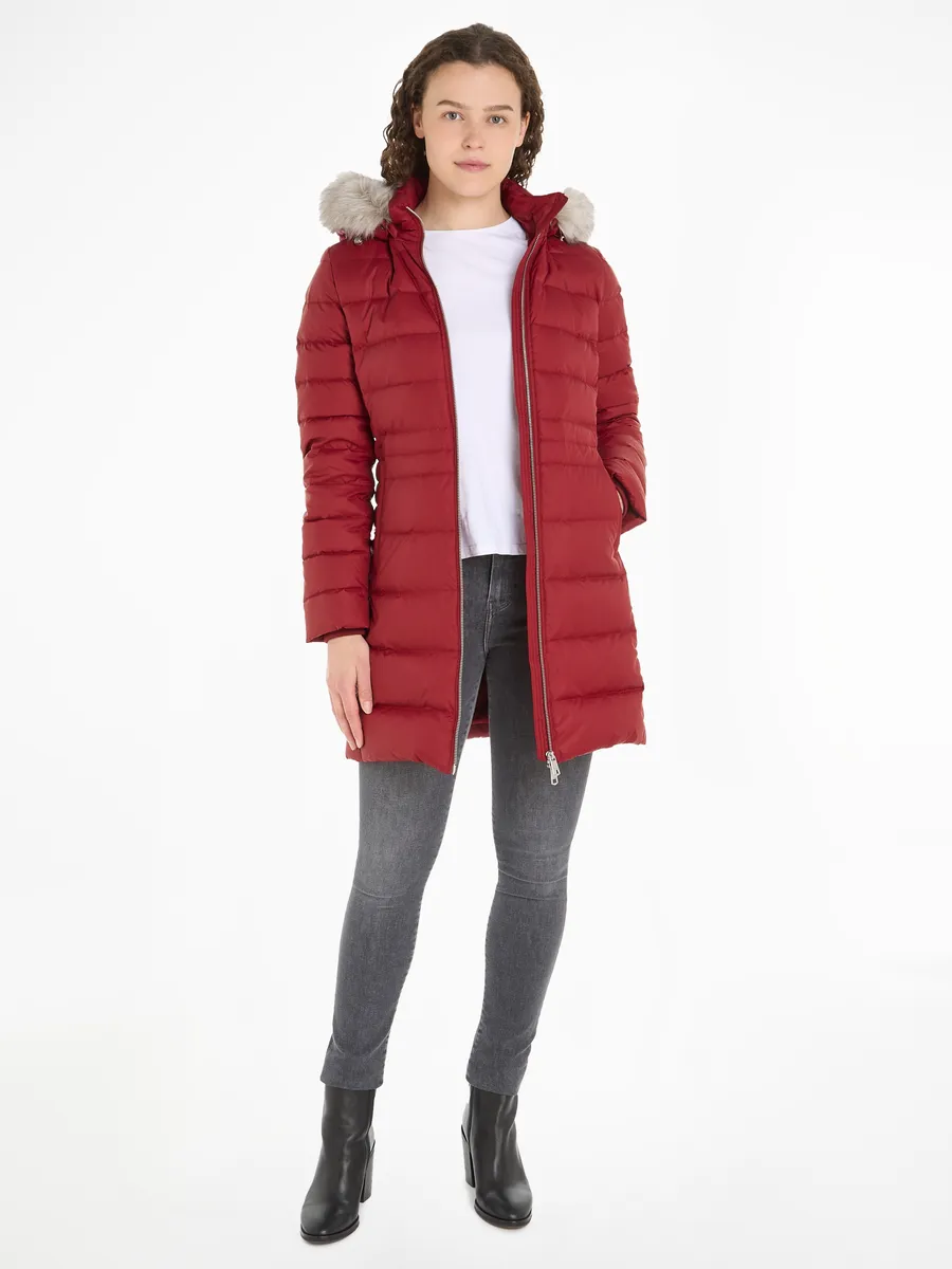 

Пуховик Tommy Hilfiger с ребристыми манжетами на манжетах, цвет Rouge