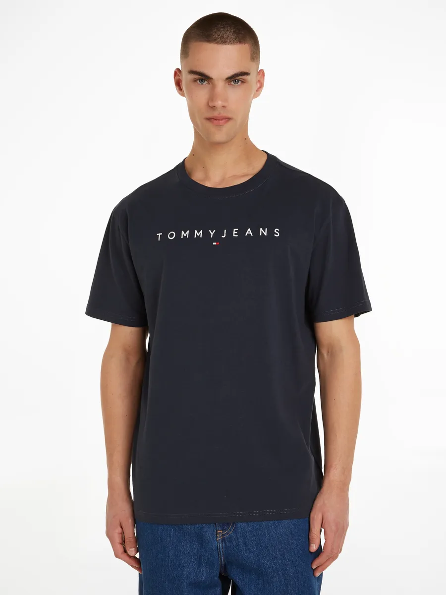 

Футболка Tommy Jeans "TJM REG LINEAR LOGO TEE EXT" с фирменной этикеткой, синий