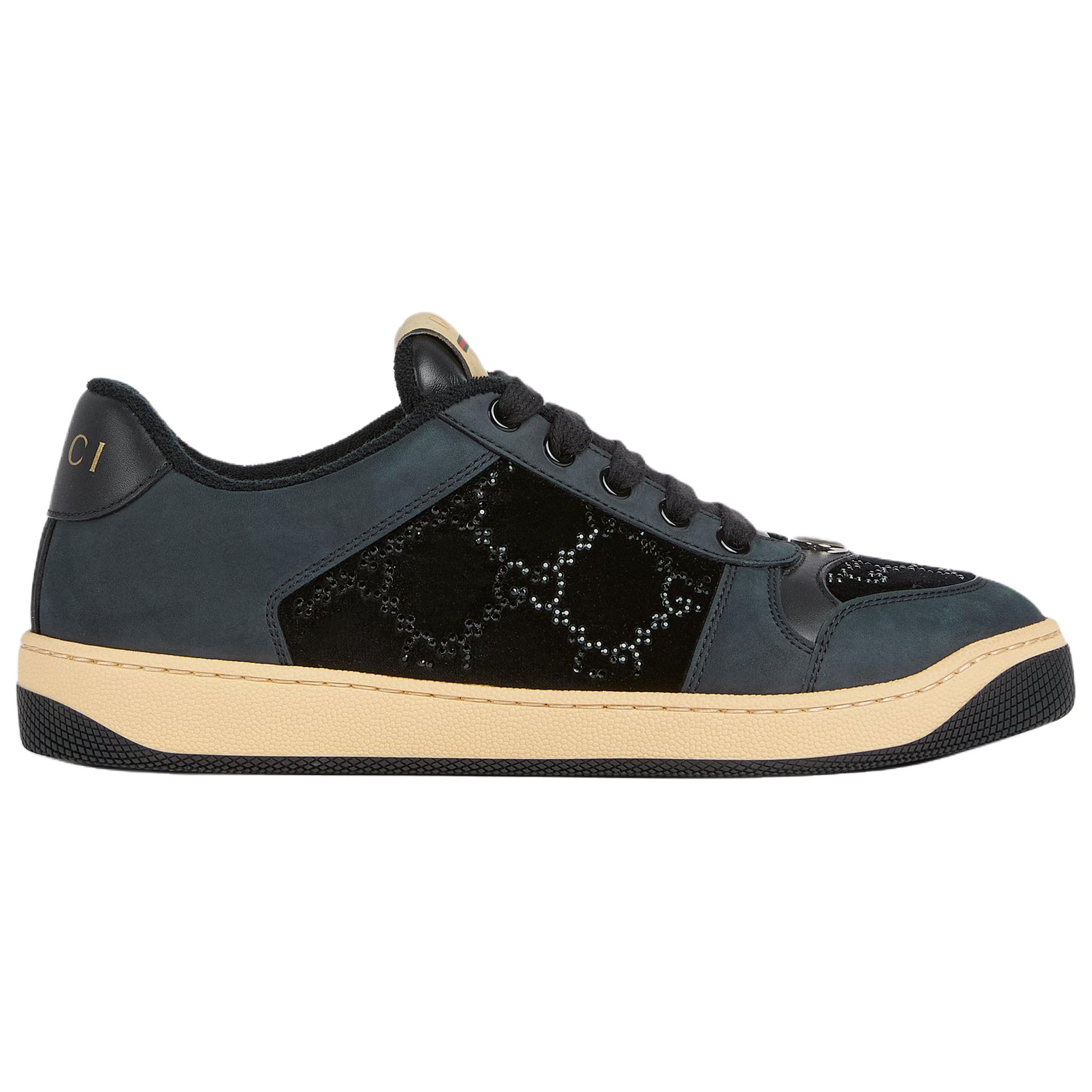 GUCCI Screener Low top Skateboard Shoes Women's Gray Black — фото 3