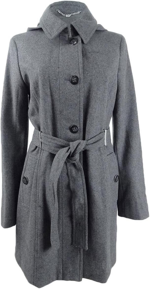 

Calvin Klein Женское пальто с капюшоном и поясом, Light Grey