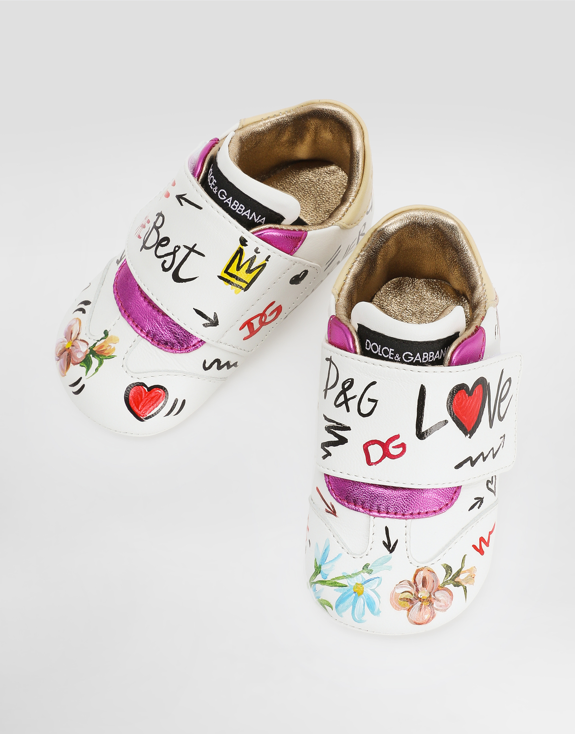 Кроссовки из телячьей кожи Dolce&Gabbana, мультиколор — фото 4