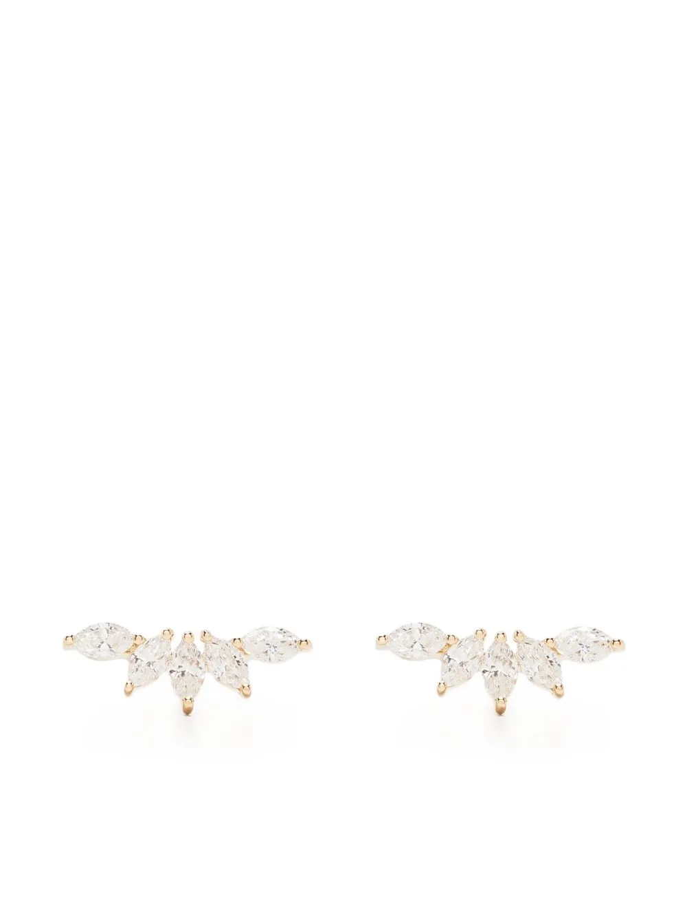 

Серьга Fan из желтого золота с бриллиантами Ef Collection, золотой
