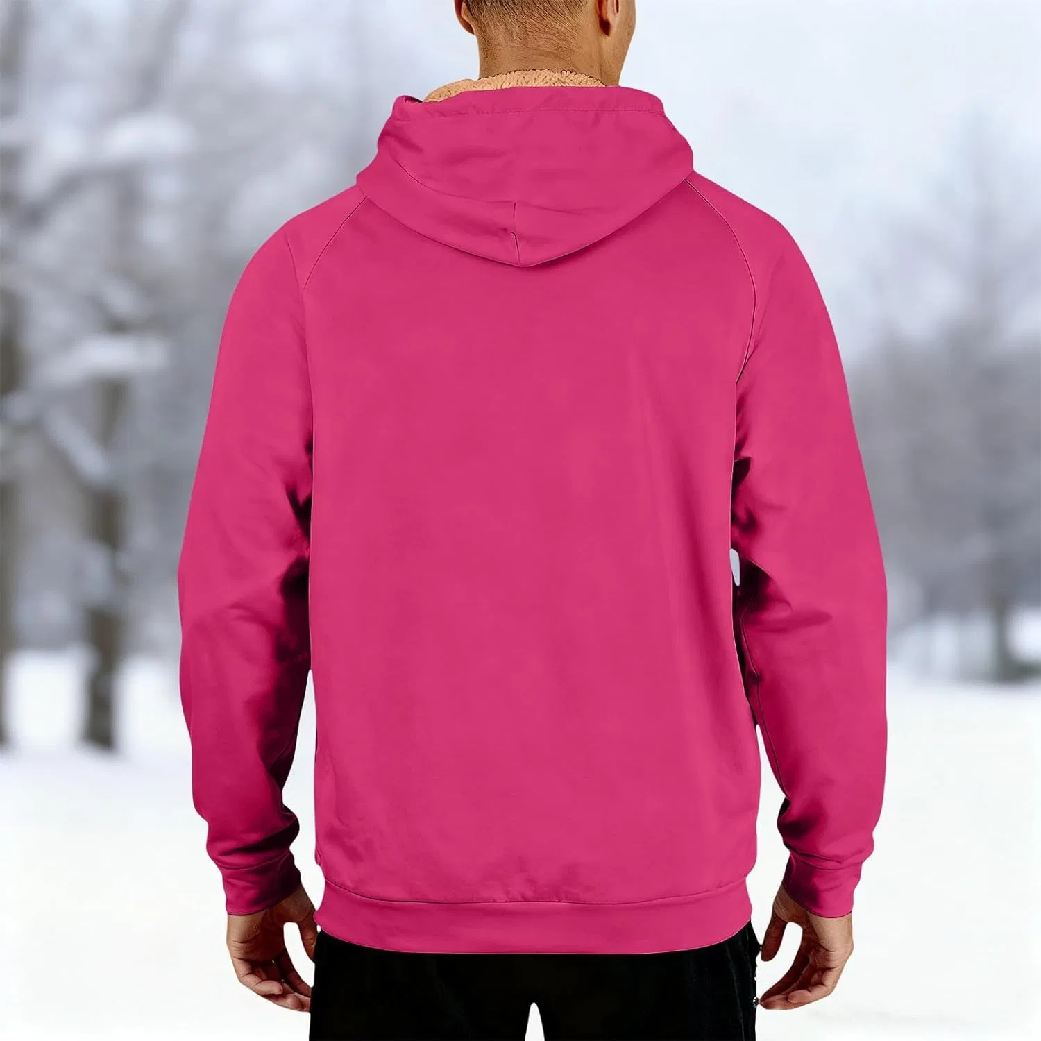 Толстовка с капюшоном на флисе, Hot Pink, мужская — фото 2