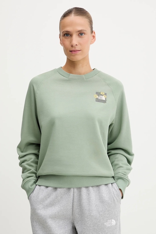 

Хлопковая толстовка Connect Relaxed The North Face, зеленый