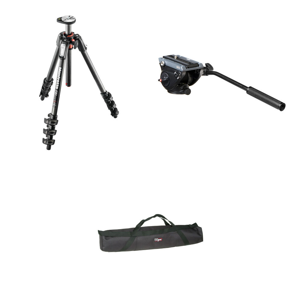 

Жидкостная головка Manfrotto MVH500AH с плоским основанием, штативные ноги MT190CXPRO4, мягкий чехол