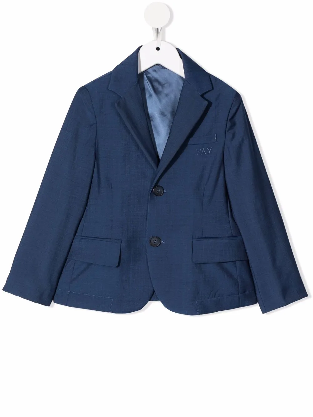 

Однобортный пиджак из шерсти Fay Kids, синий