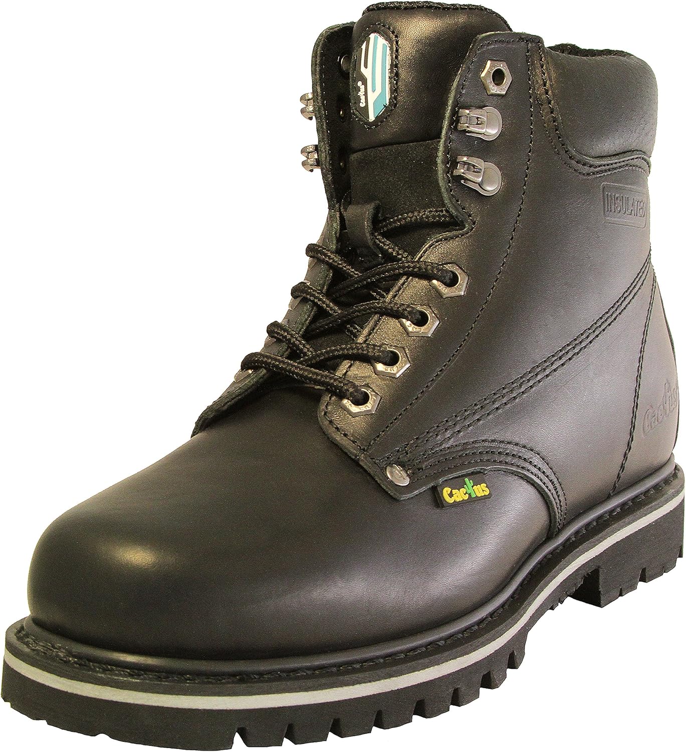 

Мужские ботинки Cactus, 15 см, из черной кожи полного слоя с маслостойкой подошвой Cactus Work Boots