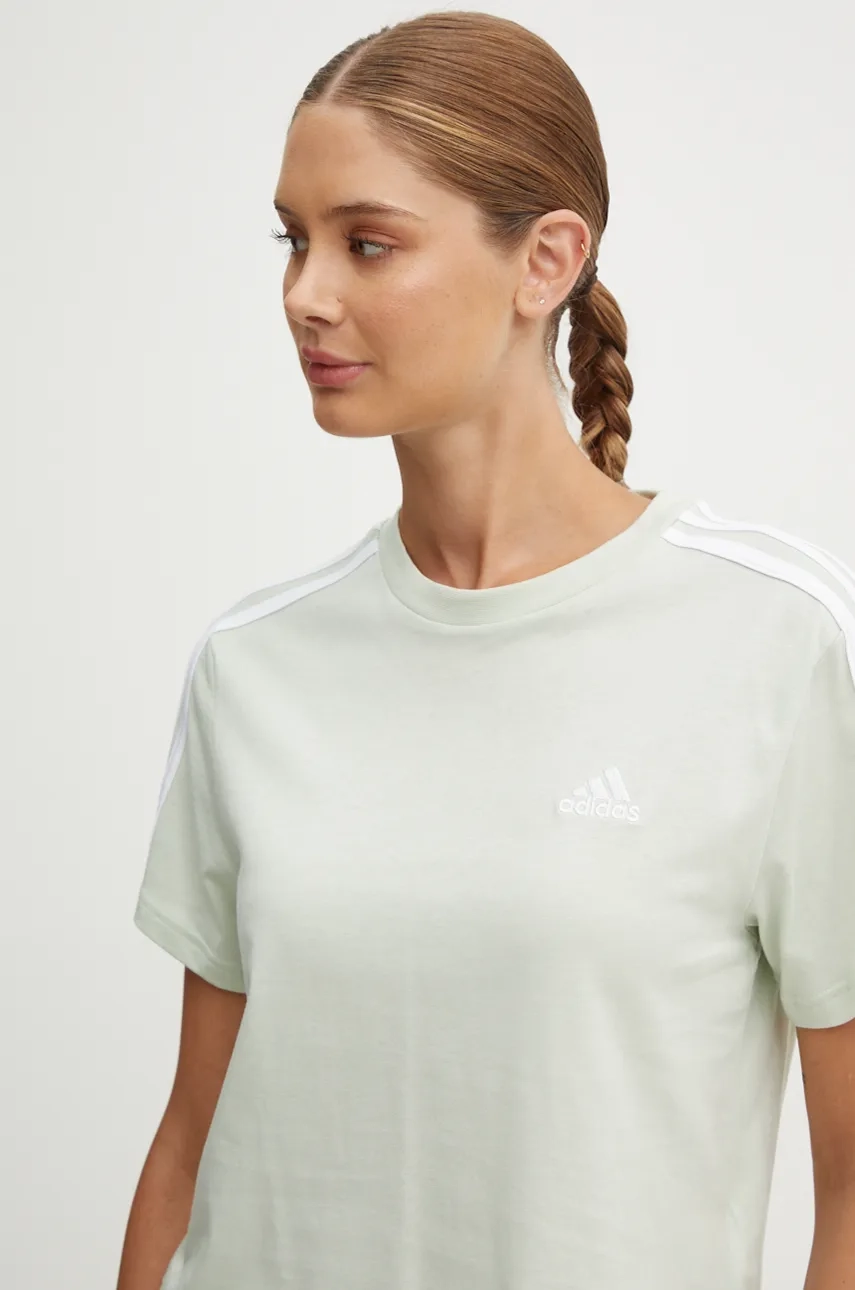 

Хлопковая футболка Essentials adidas, зеленый