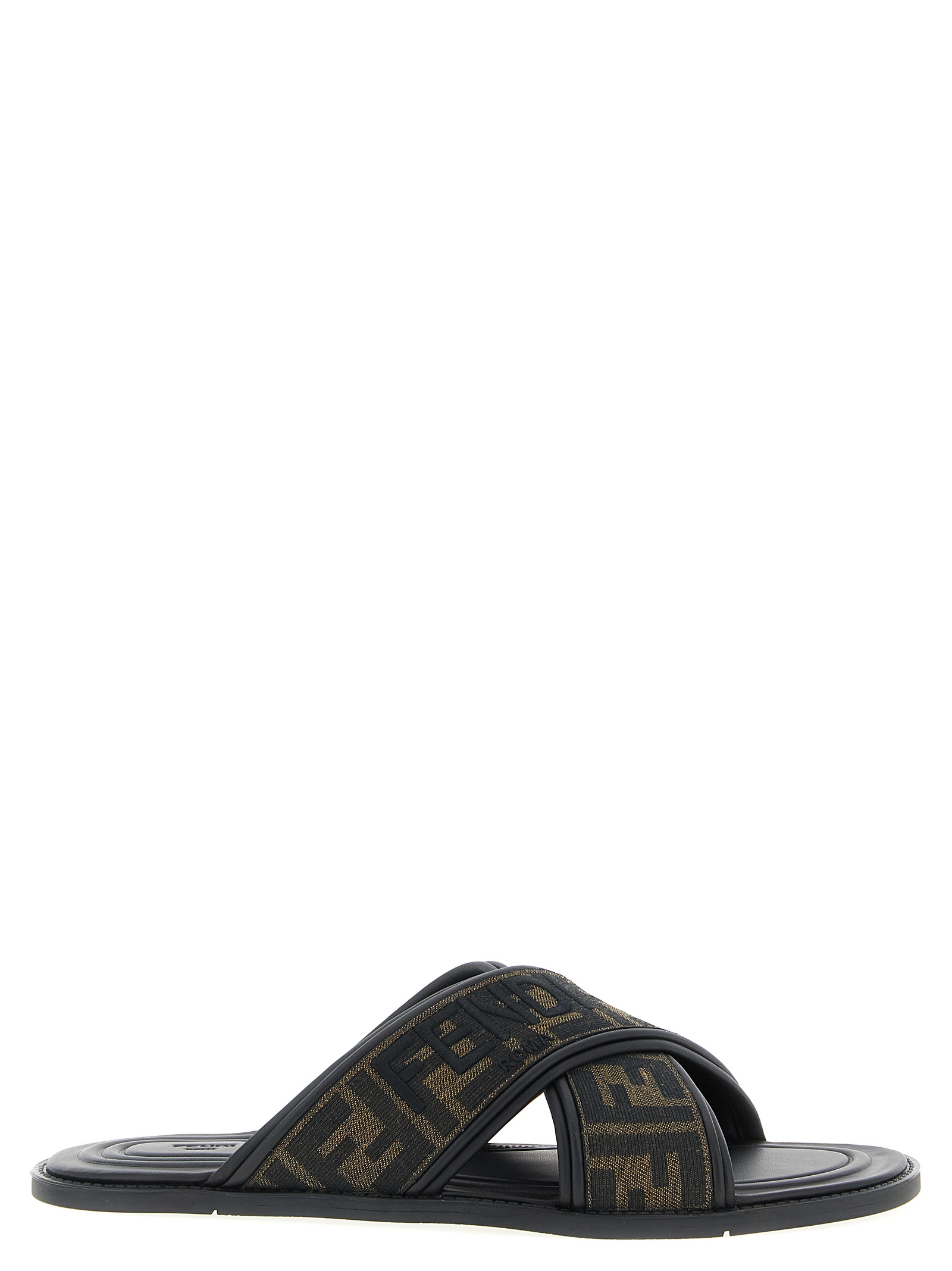 Сланцы с логотипом FENDI, черный