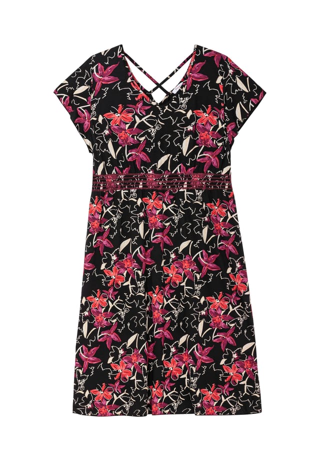 

Платье из джерси с декоративными лентами сзади Sheego, черный