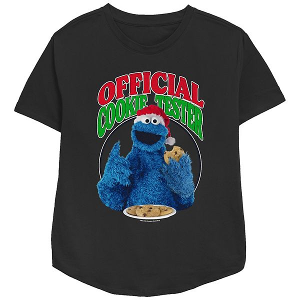 

Футболка с принтом Sesame Street Cookie Monster Christmas Cookie Tester Pbs Kids