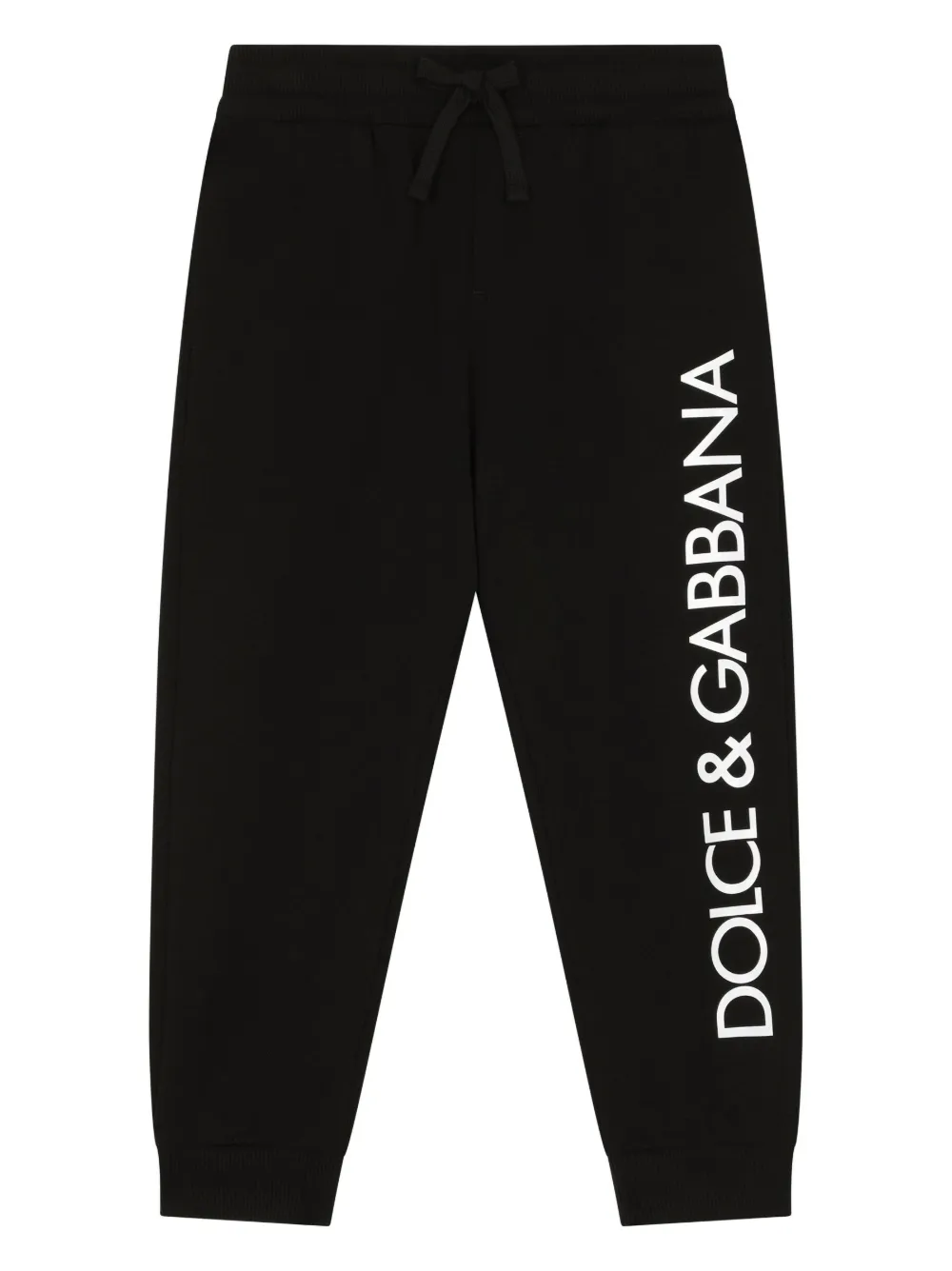 

Спортивные брюки с кулиской и логотипом Dolce & Gabbana Kids, черный