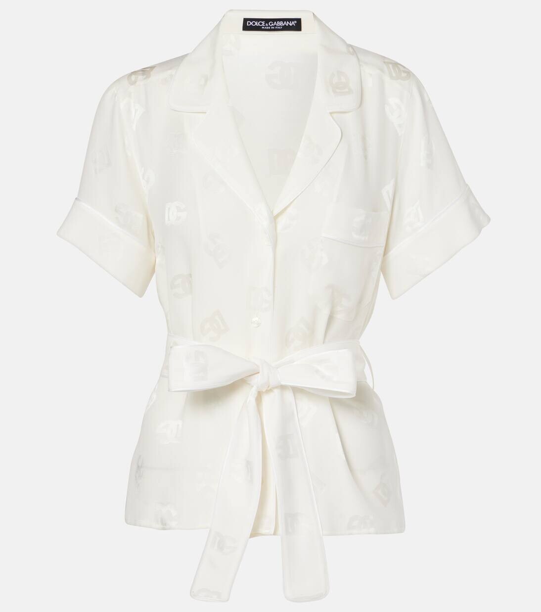 

Пижамная рубашка из шелка DG Dolce&Gabbana, цвет bianco naturale