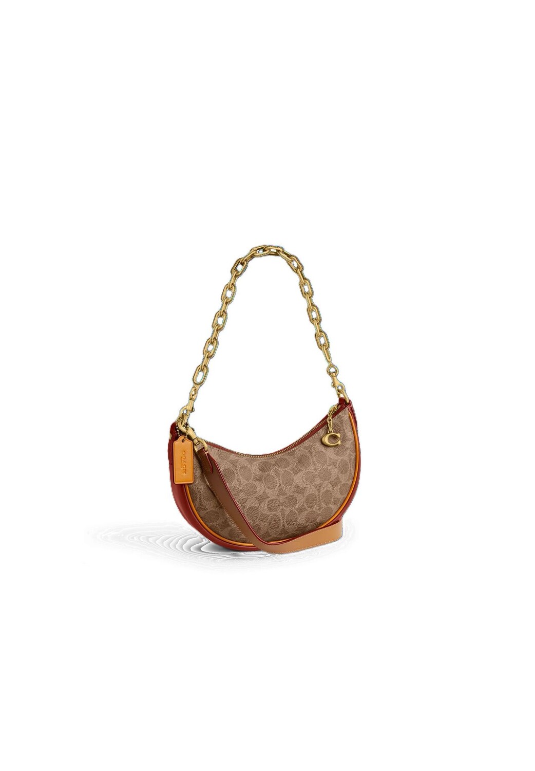 

Сумка на плечо с подвеской на молнии для женщин COACH, цвет Tan Rust