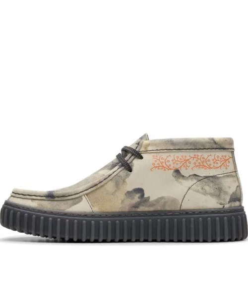 Мужские мокасины Clarks Torhill Tor с камуфляжным принтом зелёные — фото 2
