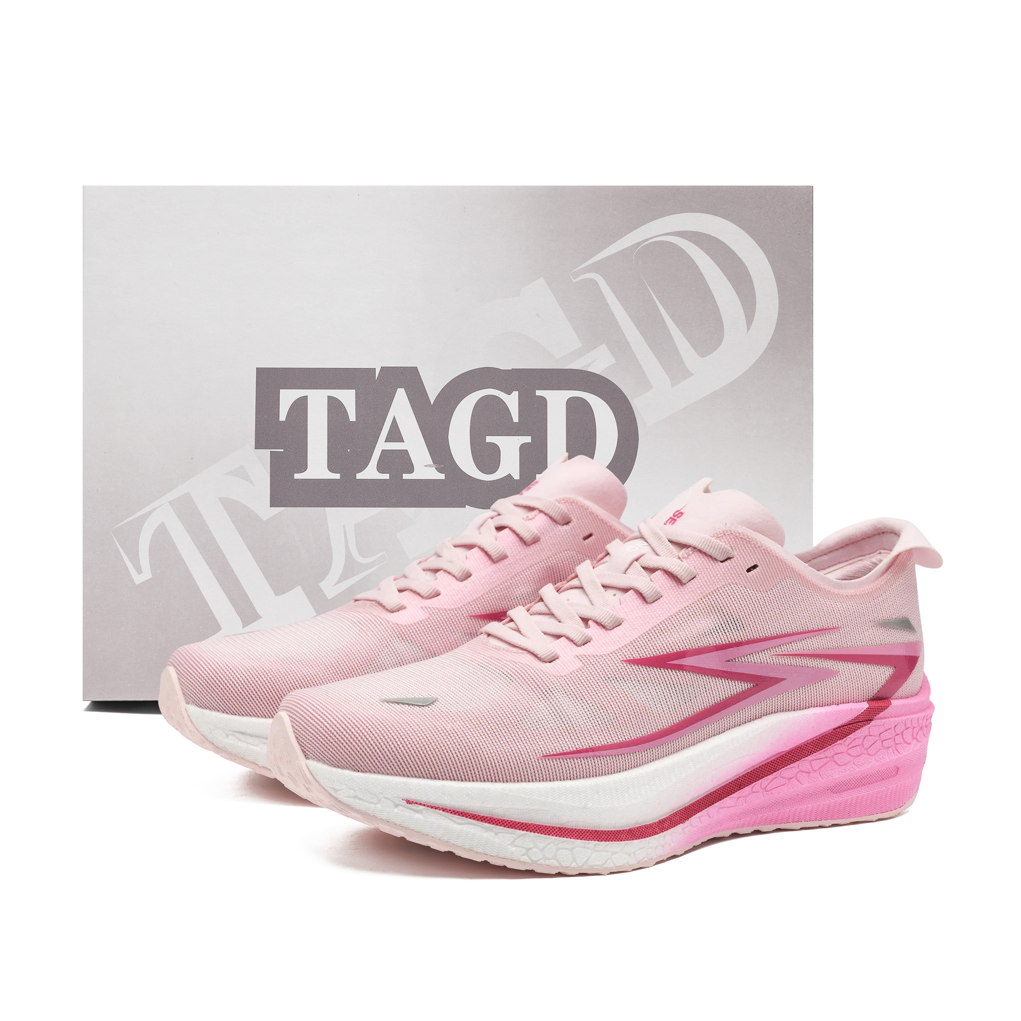 

Кроссовки для бега для детей и подростков с противоскользящим эффектом, легкие, амортизирующие, низкие TAGD, бежевый/фиолетовый