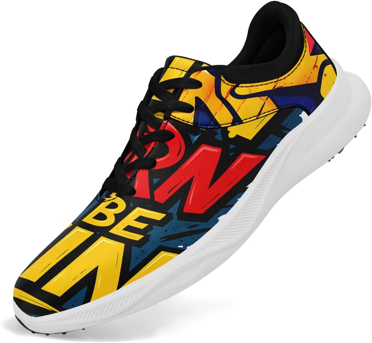 

Гольф-кроссовки Graffiti для мужчин и женщин, без шипов, водонепроницаемые, широкие, наружная воздушная подошва, уличные, противоскользящие, удобные спортивные обувь Coolcustomize, красный