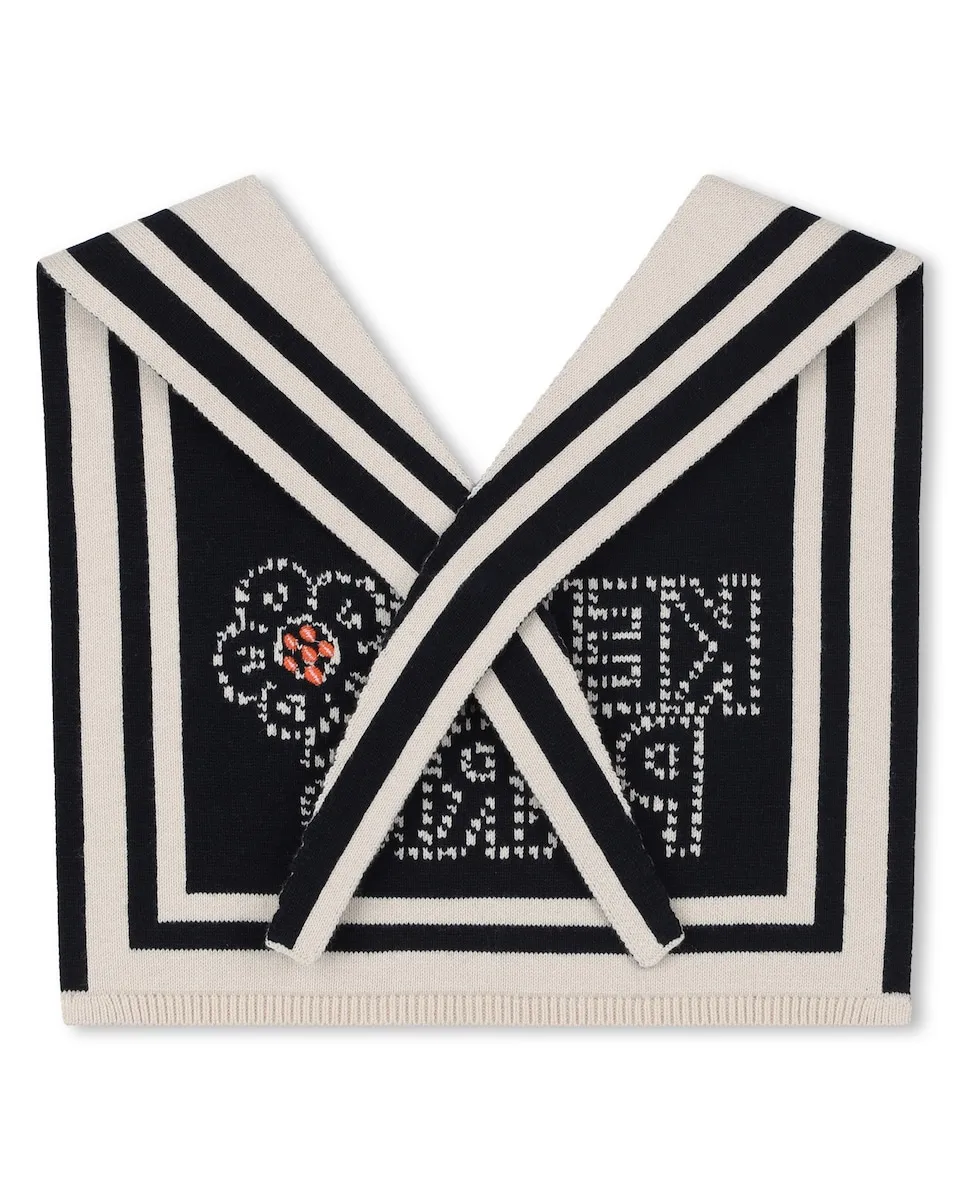 

Вязаный детский воротник из натурального хлопка Kenzo Kids, бежевый