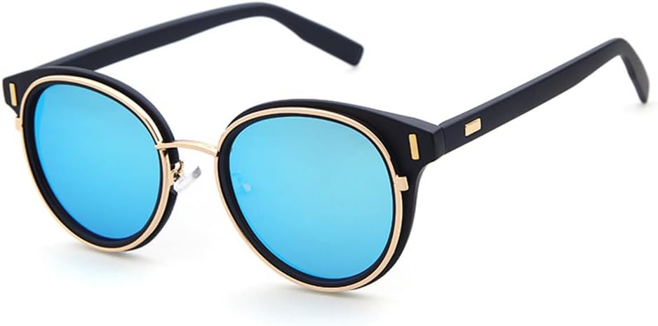 

Солнцезащитные очки в стиле ретро с металлической круглой оправой, женские солнцезащитные очки, мужские солнцезащитные очки с защитой от УФ-излучения UV400 HDUBFY, Blue