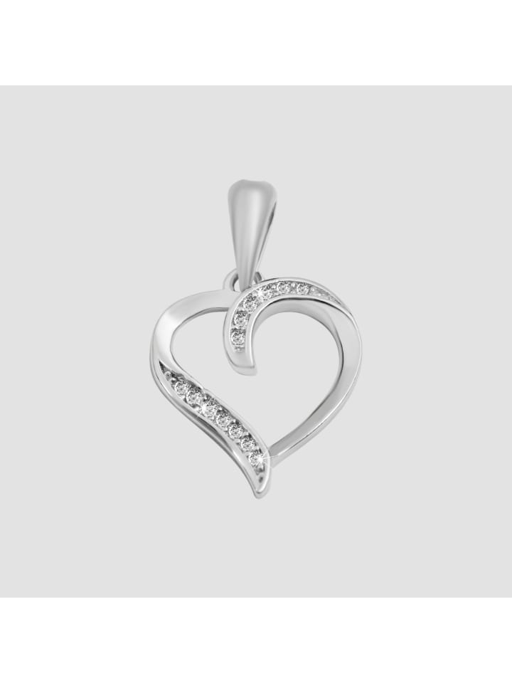 

Adeliás Женский кулон - Сердце. Кулон в форме сердца из серебра 925 пробы с кубическим цирконием в серебряной оправе