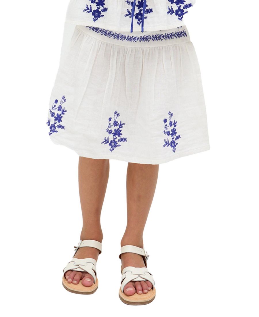 

Юбка для маленьких девочек Raffya Ally с панельной отделкой на талии и вышивкой Raffya Kids, White