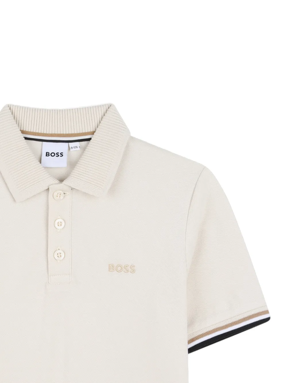 Рубашка поло с короткими рукавами BOSS Kidswear, нейтральный — фото 3