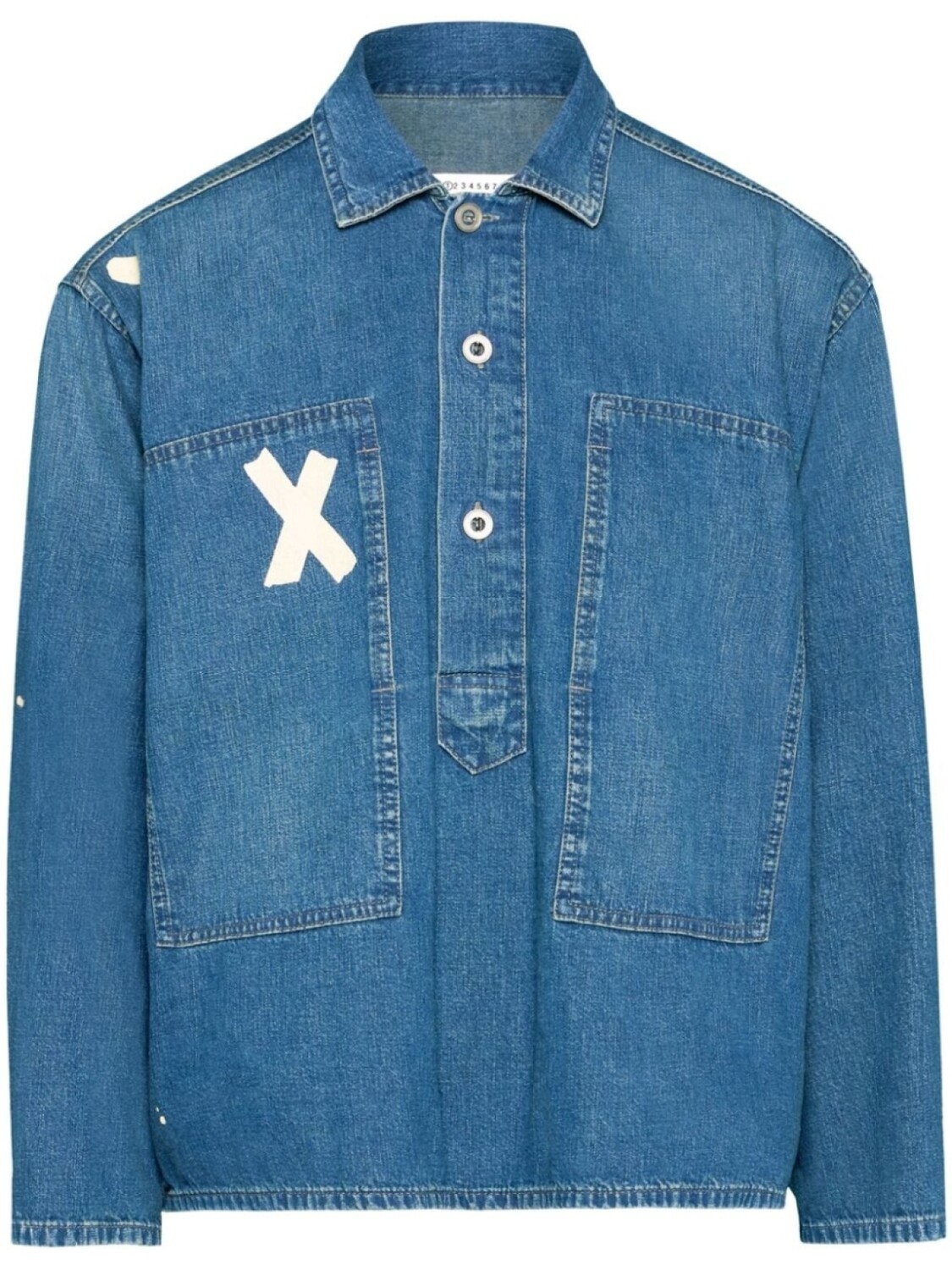

Maison Margiela джинсовая рубашка Distressed, синий