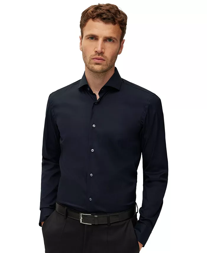 

Мужская классическая рубашка Slim-Fit Easy-Iron Hugo Boss, черный