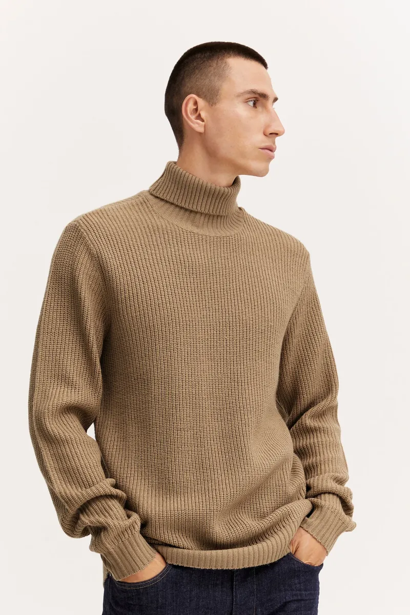 

Свитер с высоким воротником из смесового материала "BLEND BHPullover", серебристый