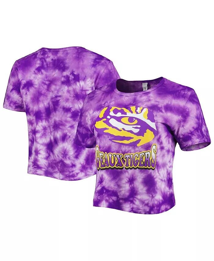 

Женская фиолетовая укороченная футболка LSU Tigers Cloud-Dye Zoozatz