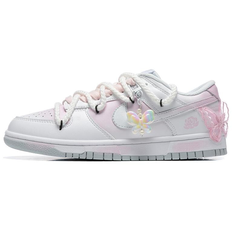 

Кроссовки Nike Dunk Skateboarding Shoes Women's Low-top White Pink, белый