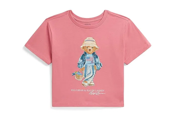 Футболка Polo Bear Cotton Jersey Boxy Tee Polo Ralph Lauren Kids, Desert Rose
