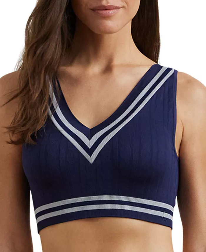 

Женский бюстгальтер-бралетт Cricket Cable-Texture Longline 4L0189 Lauren Ralph Lauren, белый