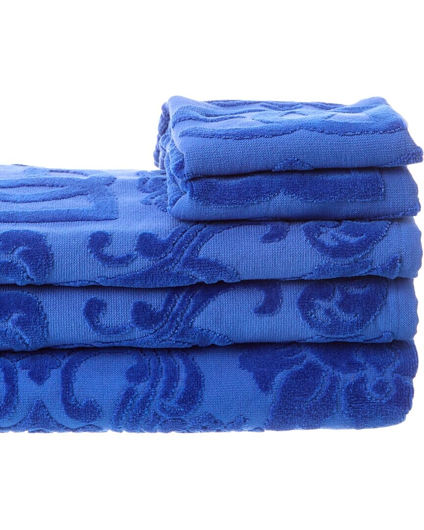 

Жаккардовые полотенца с логотипом Dolce & Gabbana Barocco, набор из 5 шт., цвет Blue