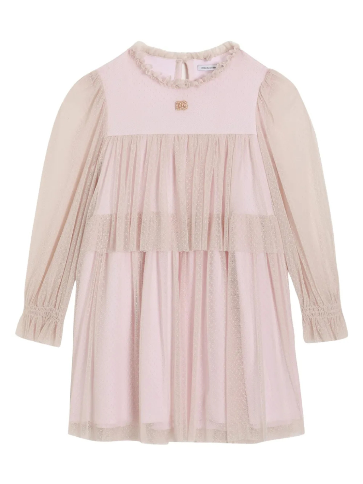 

Dolce & Gabbana Kids платье из тюля пуэн-деспри, розовый