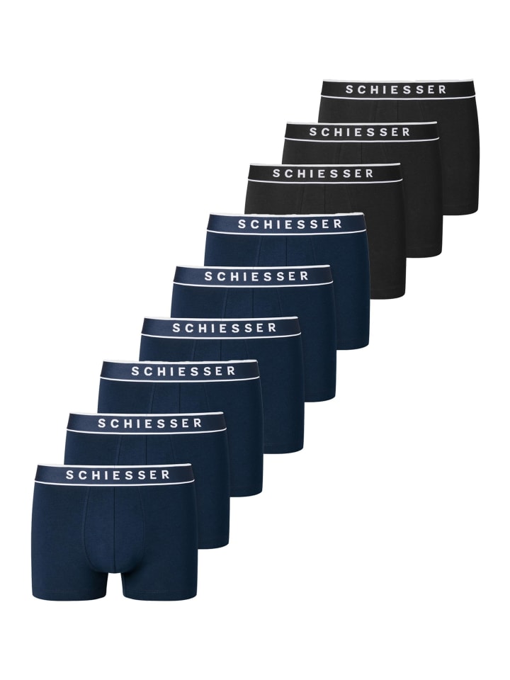 

Schiesser Ретро шорты/брюки из органического хлопка 95/5 темно-синего/черного цвета