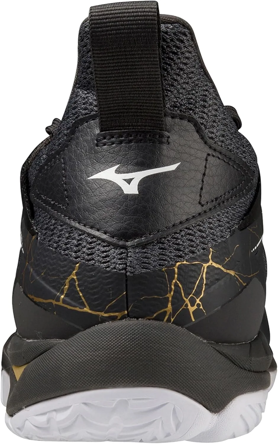 Гандбольные кроссовки Mizuno Wave Mirage 4 унисекс. Цвет: черный/белый/золотой (41); Размер: EUR 36.5 | US 5 | UK 4 — фото 2