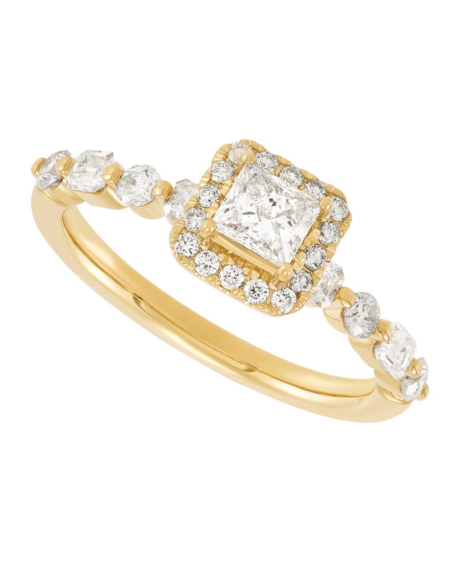 

Кольцо с бриллиантовым ореолом (1 карат) из 18-каратного желтого золота Macy's, 18k Yellow Gold