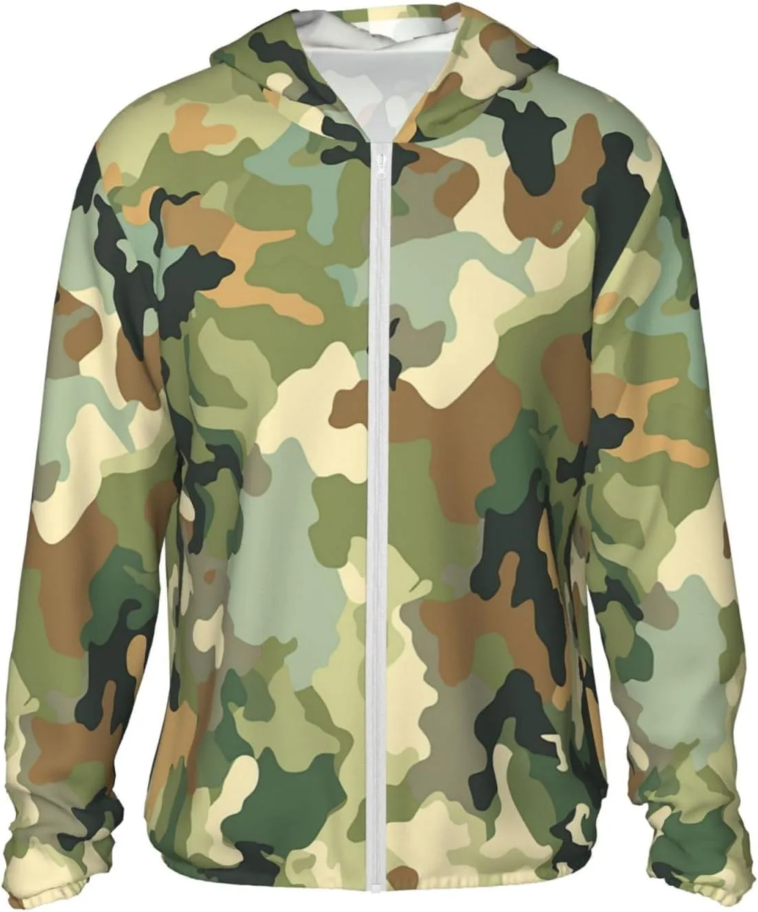 

Камуфляжная толстовка с капюшоном Full Zip, UPF 50+, с карманом BTCOWZRV