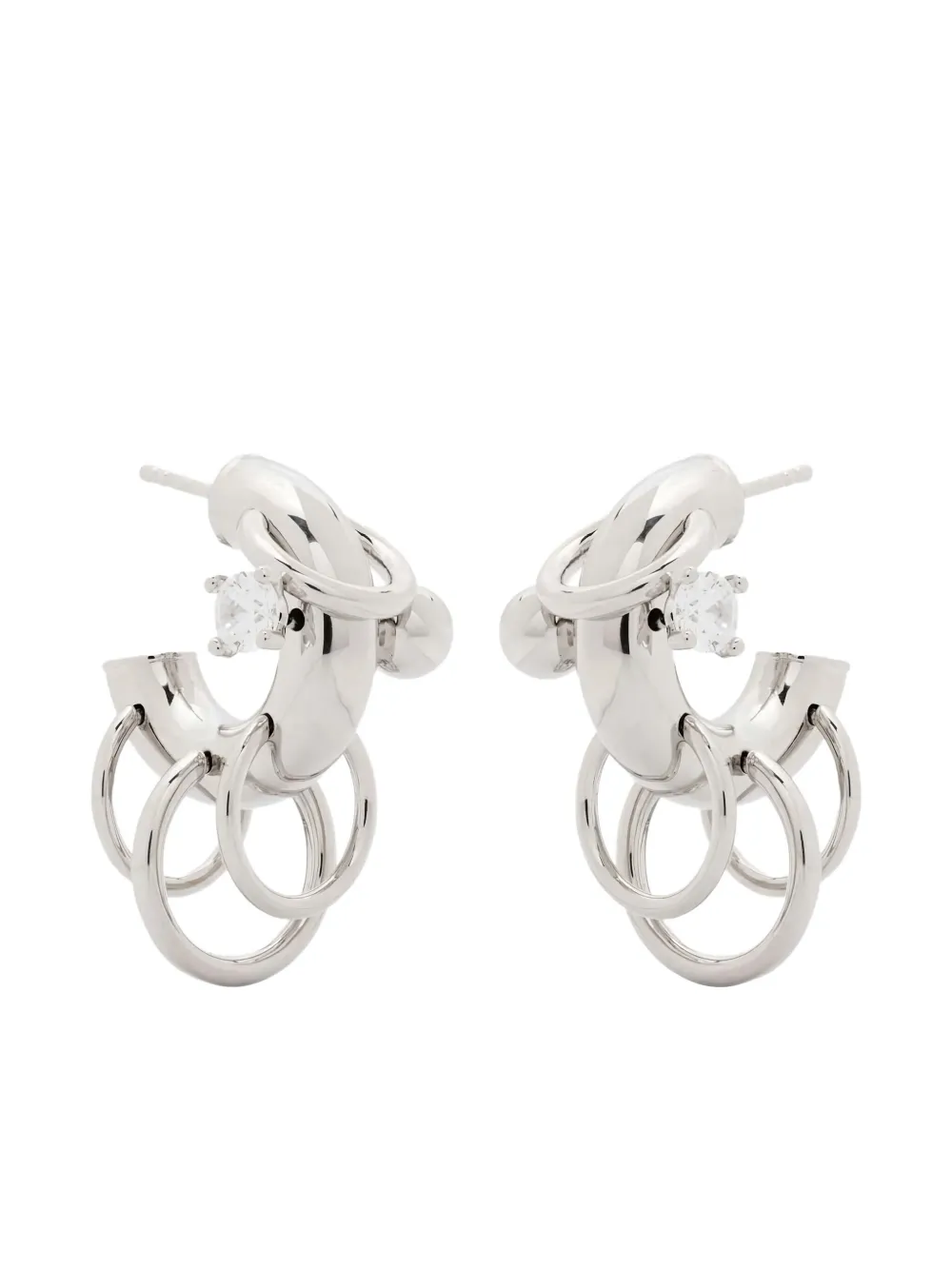 

Проколотые декорированные серьги-кольца Panconesi, серебяный