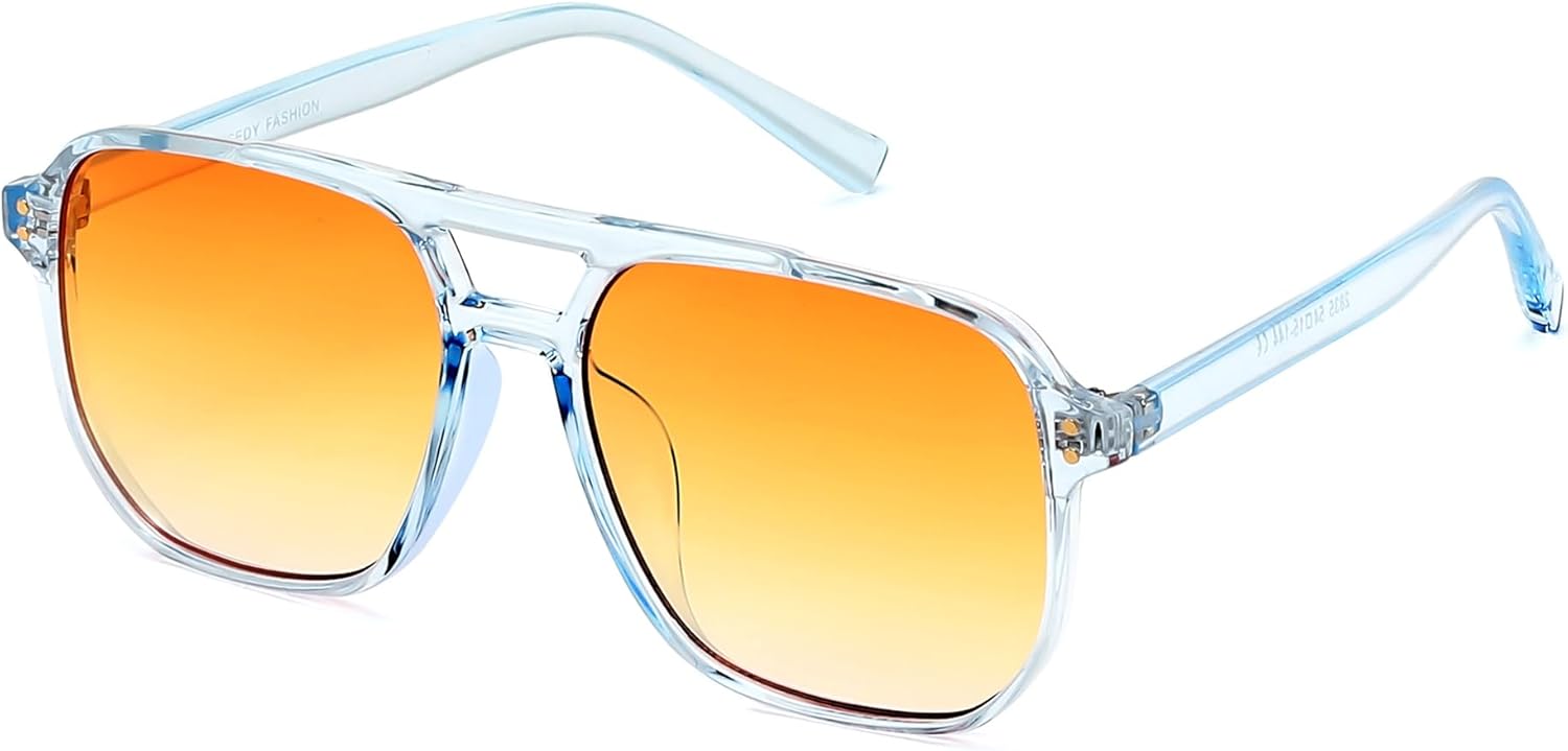 

Солнцезащитные очки FEISEDY в стиле ретро, ​​квадратные, авиаторские, женские и мужские, винтажные, 70-е годы, модные, в пластиковой оправе, B2835, 011 Light Blue Frame/Gradient Brown Lens