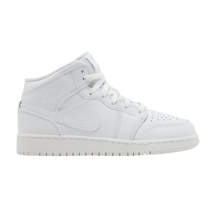 

Кроссовки Air Jordan Air Jordan 1 Mid GS 'Triple White' 2023, белый