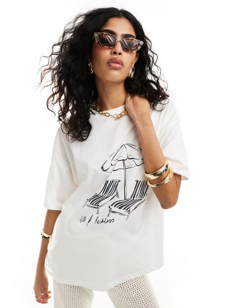 

4th & Reckless — Bella — футболка с пляжным принтом Off-White, часть набора