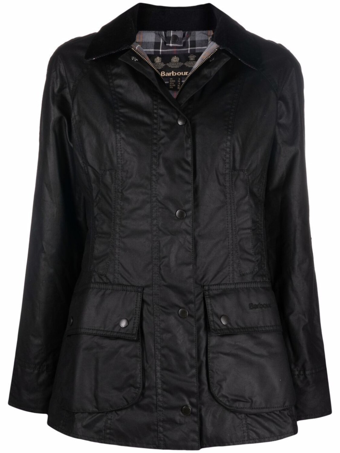 

Barbour вощеная куртка на пуговицах, черный