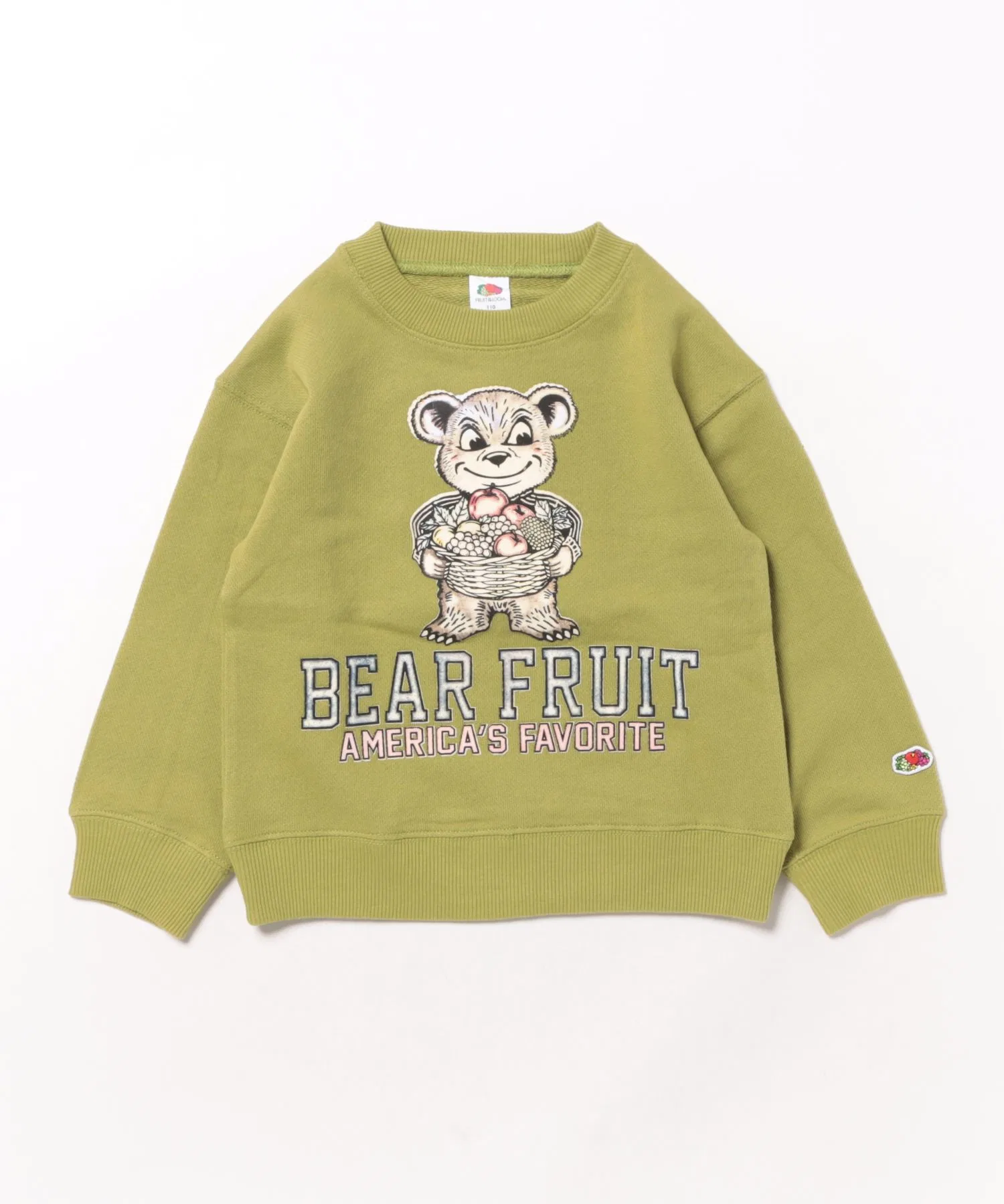 【FRUIT OF THE LOOM】Свитшот с принтом A / Детский / Унисекс / Принт «Медведь и фрукты»